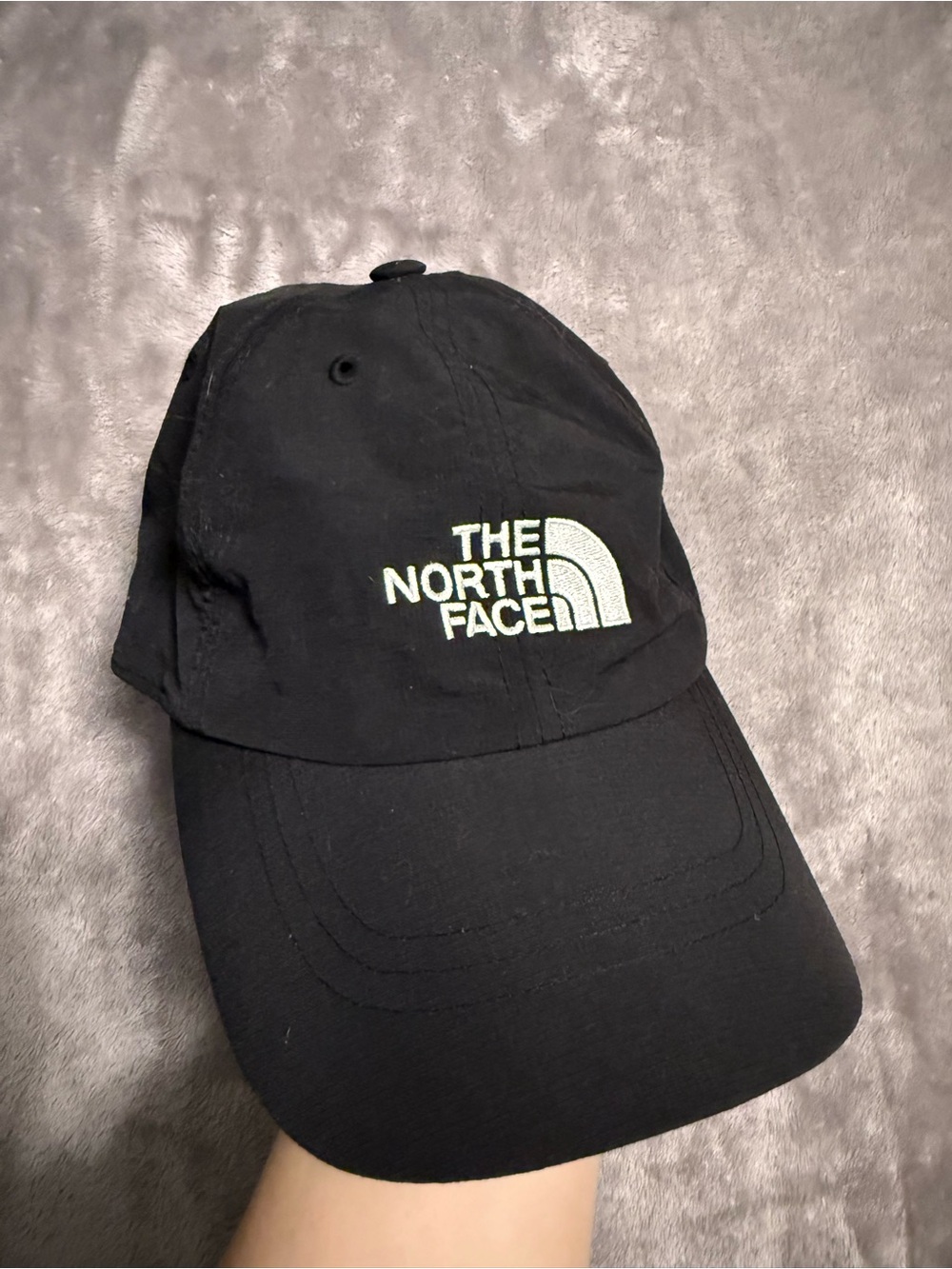 The North Face Black Baseball Cap with White Logo